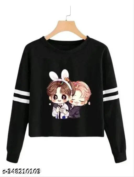 Cotton blend long-sleeve fancy elegant women's T-shirt, available in various sizes (S-XL), versatile for occasions