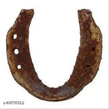 Metal horse shoe for good luck and evil energy protection, Indian animal figurine on display