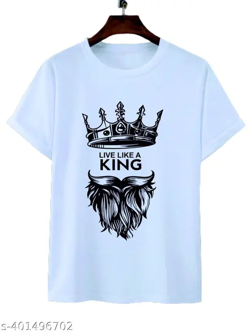 Mens printed round neck t-shirts pack of 2, poly blend, short sleeves, size S M L XL, India-made fashion clothing