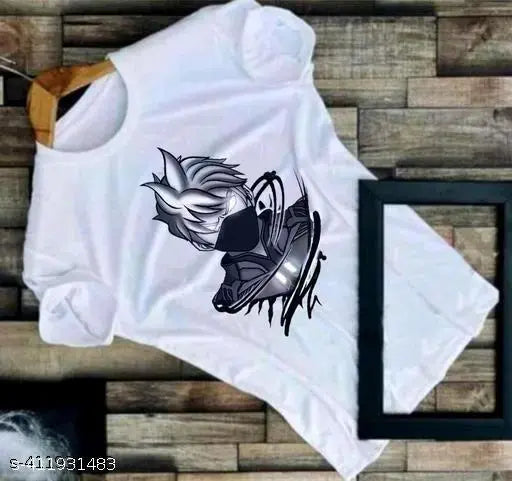 Men's Trendy Round Neck Printed Polyester T-shirt