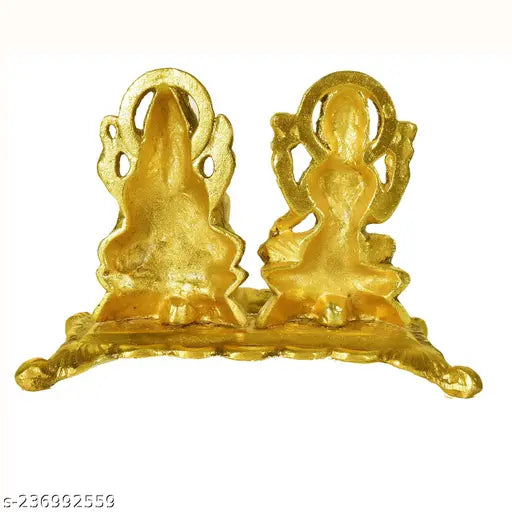 Metal Lakshmi Ganesh statue, 15cm x 11cm x 10cm, Indian Diwali home decor item