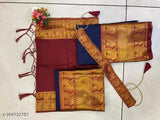 Traditional south Indian kids art silk lehenga choli half saree, unstitched with jacquard and jari work, free size