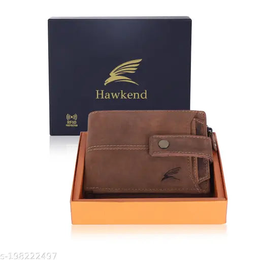 High-quality, lightweight leather men's jeans wallet. Genuine leather, slim zipper design, ideal for travel