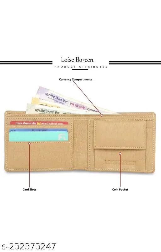 Cream leather men's wallet, 100% genuine leather, RFID protected with quick access slots and premium material