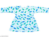 Full Slive Flower printed cotton frock with long sleeves, suitable for 3-6, 6-9, or 9-12 month babies, Indian-made casual dress