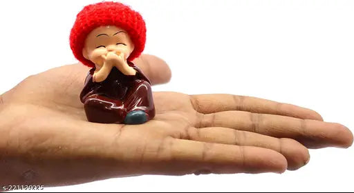 Resin Buddha figurines set of 4, Indian handmade Laughing Buddha car dashboard decor