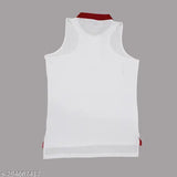 Cotton sleeveless collar tees for ladies, solid color fashion essentials made in India