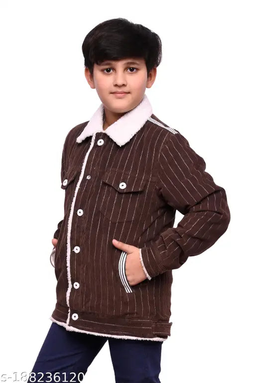 Sunday casual furry coat, brown, collar, long sleeves
