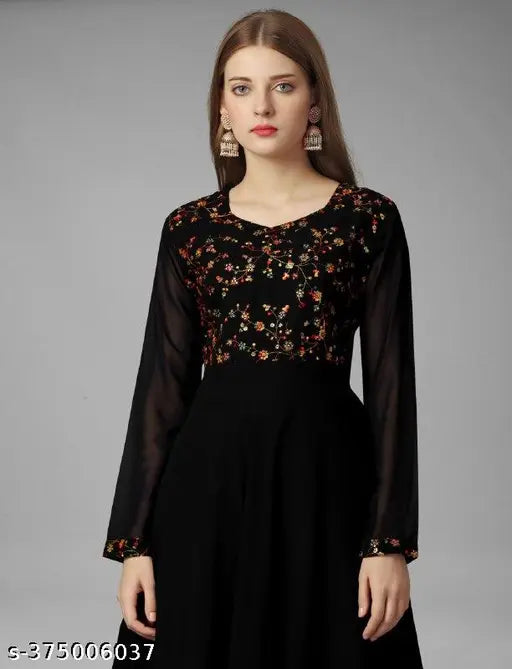 Women's formal black lace dress