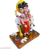 Antique marble finish Shri Dattatrey statue, 35-inch. Elegant god idol for living space or puja room decor. Ideal gift for spiritual occasions, like marriage, parents, or housewarming. Made in India