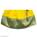 Brand New Girls Banarasi Cotton Silk Lehenga Choli Pattu Pavadai Chaniya Choli - Embellished, stitched net, ready-to-wear Indian traditional outfit with puff sleeves and cotton lining