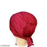 Red hijab cap under scarf