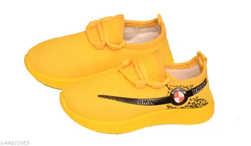 Bright yellow sports running shoes for boys