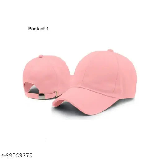 Pink unisex cotton baseball cap - durable sun protection, perfect for outdoor activities