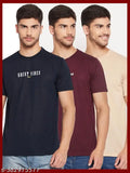 UBX men's cotton blend pack of 3 printed round neck t-shirts, short sleeves, sizes M-XXL, India origin