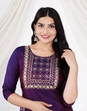 Art Silk three-quarter sleeve women's kurta, Urbane Sequnce Staylish Latest Solid Combo on display