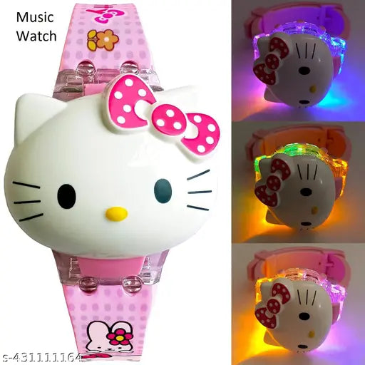 The image shows a Kids' watch with music, disco lights, and cartoon character designs