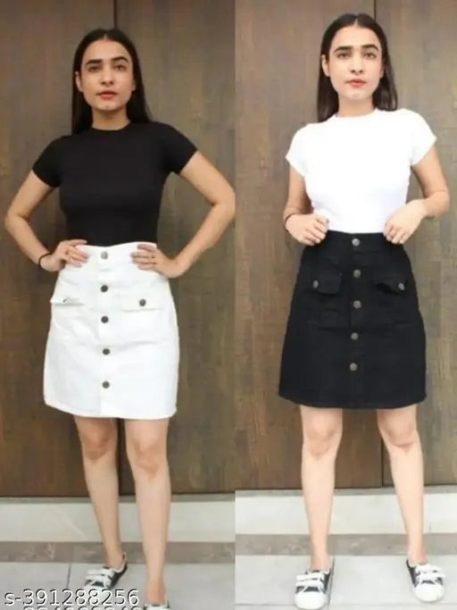 White mini skirts - two pack - women's fashion