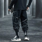 Heavy duty tactical pants with dark webbing and side pockets