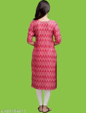 Baby Pink Crepe Chevron Patterned Kurti, casual and stylish for various occasions, knee-length (42 inches)