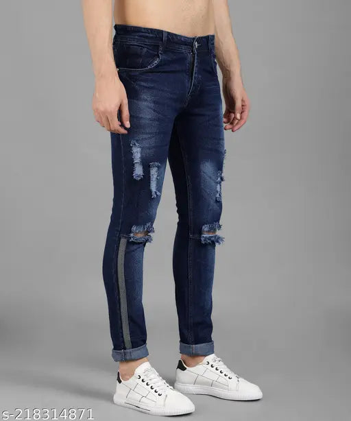 Slim fit blue denim men's jeans, size 28/30/34 (India-made)