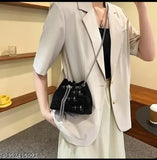 Women's fantastiQo crossbody purse, black fabric with metallic accents and a chain strap
