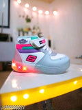 Synthetic LED light shoes for kids, trendy and comfortable, fastening with Velcro, size range from 21-24 Months to 7-7.5 Years