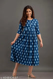 Rayon long anrakali kurta, printed combo, three-quarter sleeves, women's Indian ethnic wear, size M-XXXL