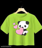 Stylish printed cotton blend crop top T-shirts for girls - pack of 2, trendy crop tops on display