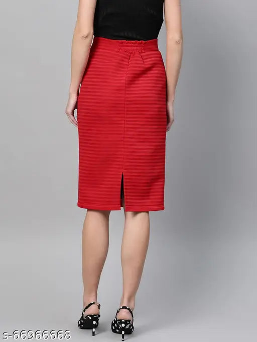 Self-striped polyester skirt, printed net pattern in shades of summery colors, women's size available (26, 28, 32, 34), made in India