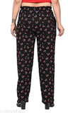 Colorful, long-sleeved, floral print pajama pants