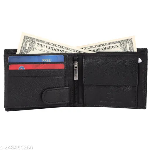 Genuine leather, RFID-protected textured wallet for men, sleek design, elevates sophistication and security