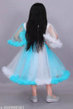 Knee-length net party dress, embroidered with attractive design, JG Lima Fashion for girls aged 2-5 years
