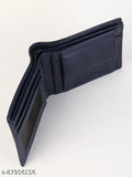 Blue PU leather men's wallet, 3 card slot & coin pocket by SAMTROH - stylish accessory for modern gentlemen