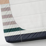Microfiber striped fitted bedsheet, queen size (8-10 inch), superfine quality, 2 pillow covers