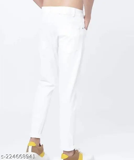 Men's solid denim jeans, pack of 1. India-made, sizes available: 28, 30, 32, 34, 36 (waist 28in, length 42in)