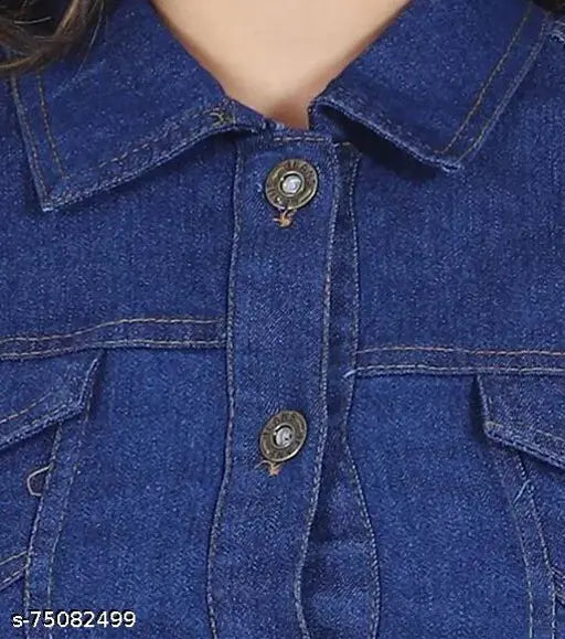 Classic modern denim jacket for women & girls - Solid, long-sleeved, premium cotton blend in a mix of Western, formal, and casual wear. Perfect for all seasons. All day comfort guaranteed. Made in India