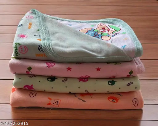 Pink and Blue Cotton Baby Blankets Pack of 3 - Soft Hosiery Unisex Swaddle, Bath Towel, AC Room Suitable