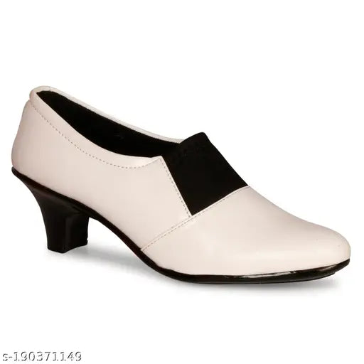 Synthetic leather slip-on heels for women & girls - trendy party & casual footwear from Footshez