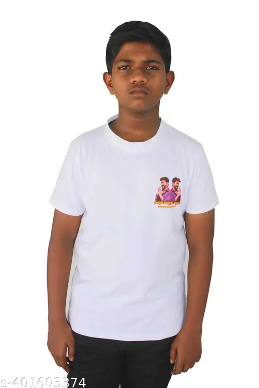 Men's cotton half sleeve TVK T-shirt, printed with Tamilaga Vettri Kazhagam (TVK - Thalapathy Vijay) design. Ideal for running, dancing, training, walking, and gym fitness. Made in India