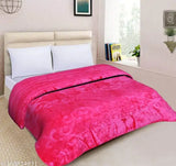 Swikon Star Floral Supersoft Micro mink Double Bed Blanket - Lightweight, warm, pink, microfiber for heavy winters