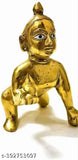 Brass Krishna idol set, Laddu Gopal (2 nos.), traditional Janmashtami decor for home temple