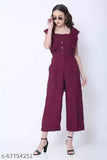Crepe, short-sleeved fancy glamorous women's jumpsuit, solid net design, India-made