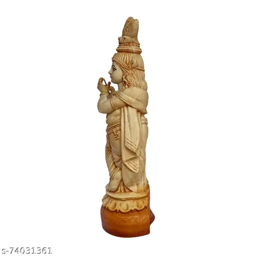 Handcrafted wooden Krishna figurine, 15 feet tall, intricate detailing, suitable as a showpiece or a gift