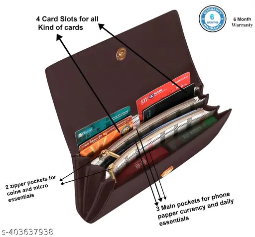 Black womens clutch with 4 card slots