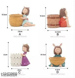 Attractive resin couple gardening showpieces set of 4, Indian-made figurines depicting women gardening