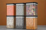 UNIQUE SMARTBUY clear plastic airtight storage containers, modular set of 4 units, 2200ml capacity each, stackable