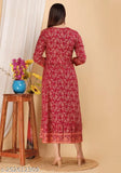 Wine-embroidered Rayon Anarkali Gown with printed combo, three-quarter sleeves, suitable for women's festive occasions