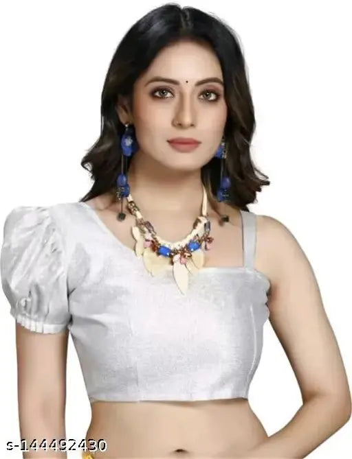 Georgette saree with mirror satara embellishment, fashionable blouse piece