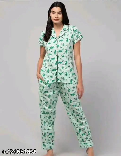 Cotton night suit set, comfortable and high-quality pyjamas for women and girls, printed design, Made in India